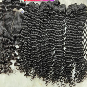 Machine weft curly