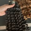 Machine weft curly black