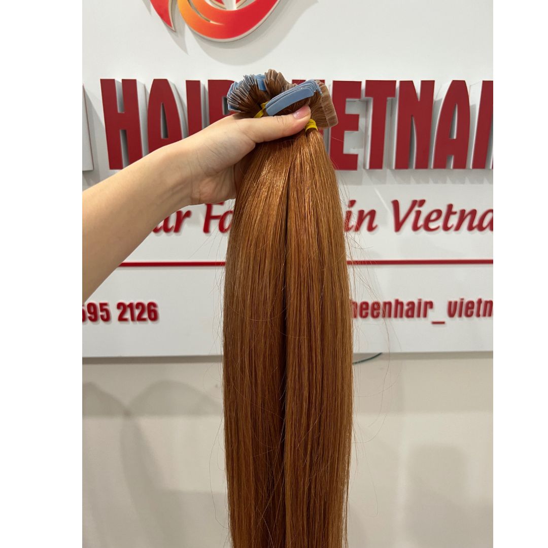 200g Tape-In Copper Ginger Human Hair Extensions – Best hair Quality, Wholesale Prices 18-24 Inch - Image 4