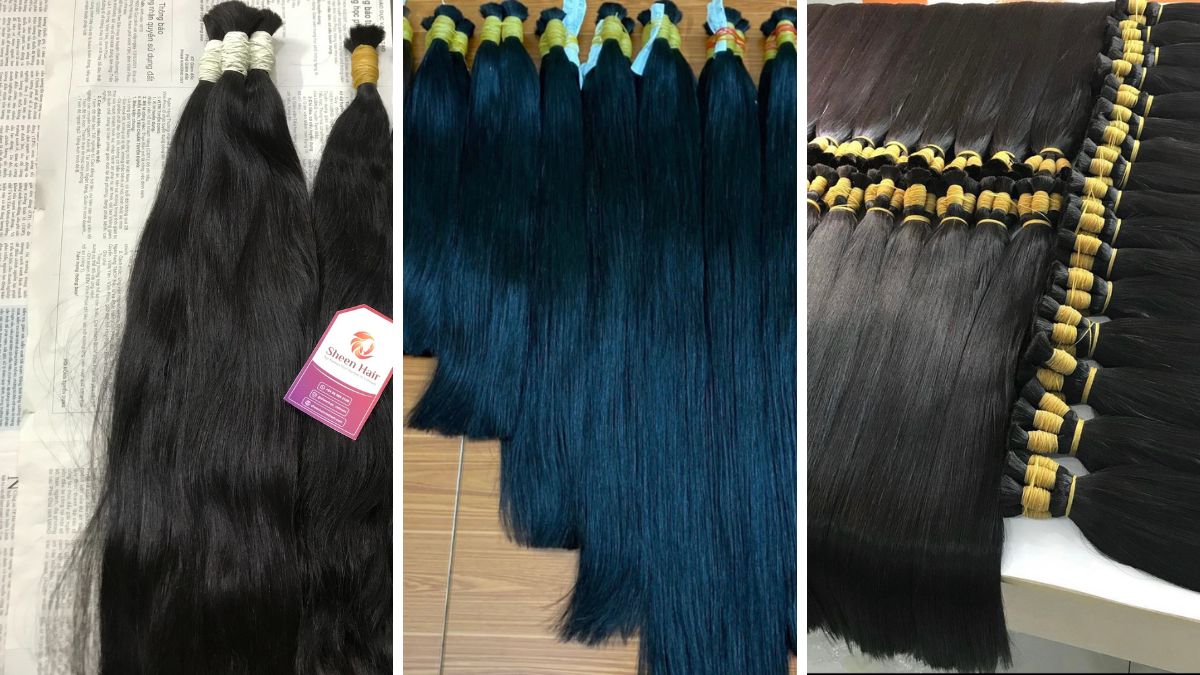 Experience the rich, natural luster of our #1B Black Premium Raw Hair. Premium-Rohhaar-Bündel