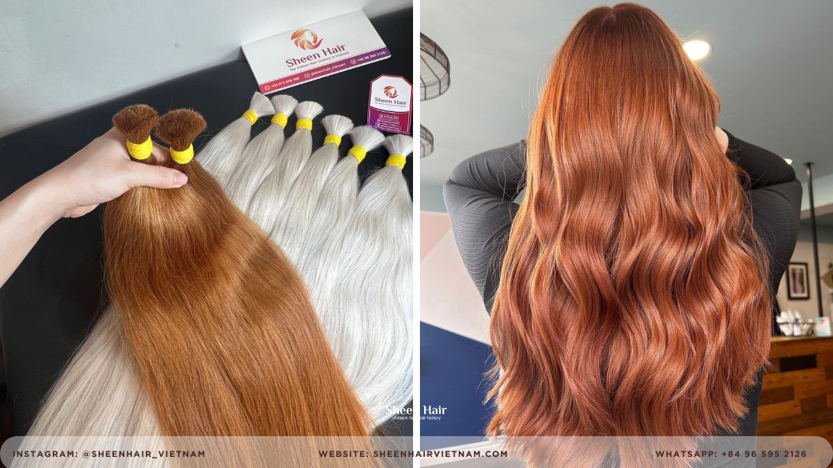 Radiante Cabello Cobrizo color en cabello 100% Raw Vietnamita 