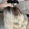 Flat-tip natural wavy blond ombre Sheen hair