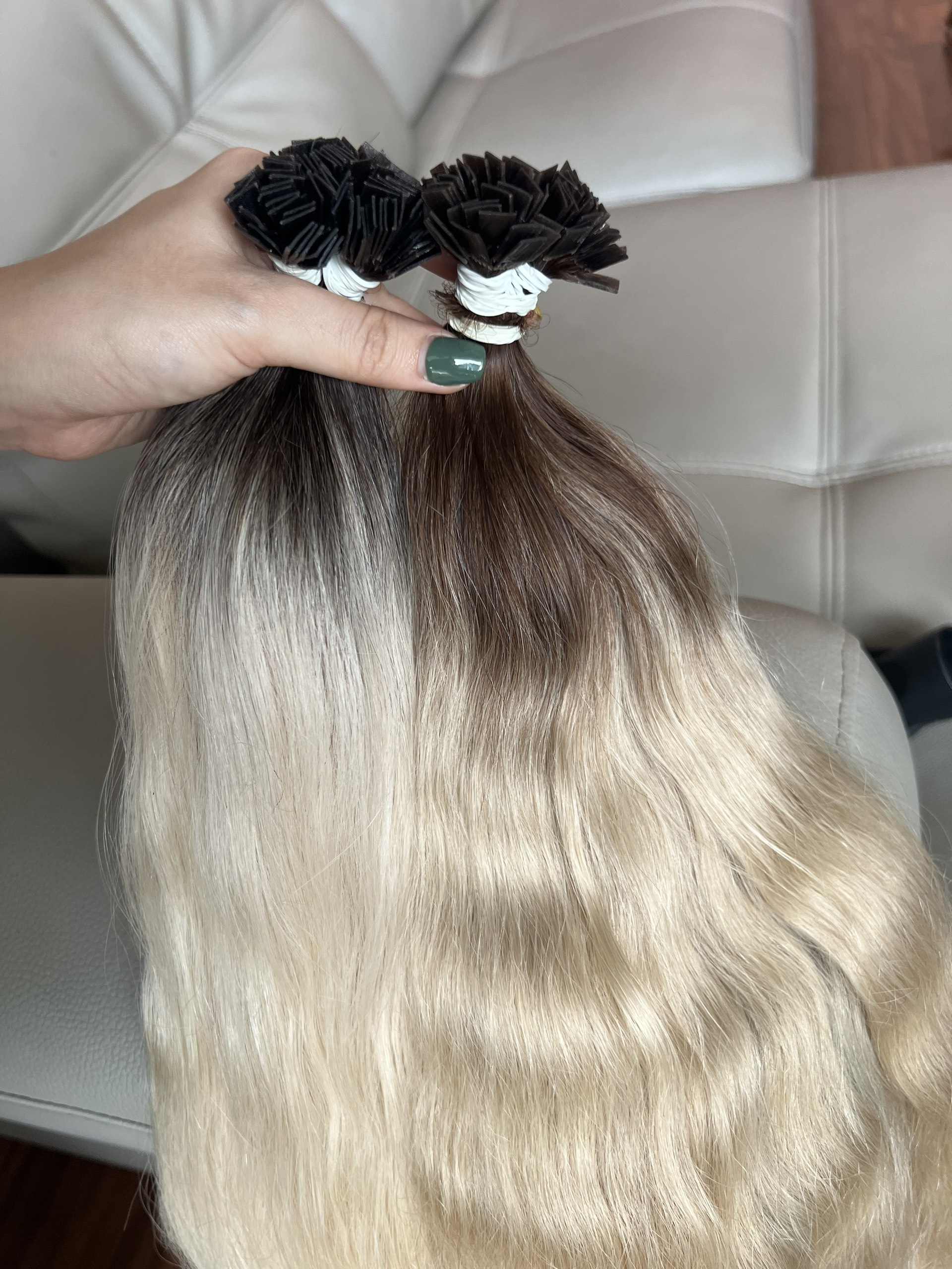 Premium Flat-Tip Keratin Light Blonde Hair Extensions