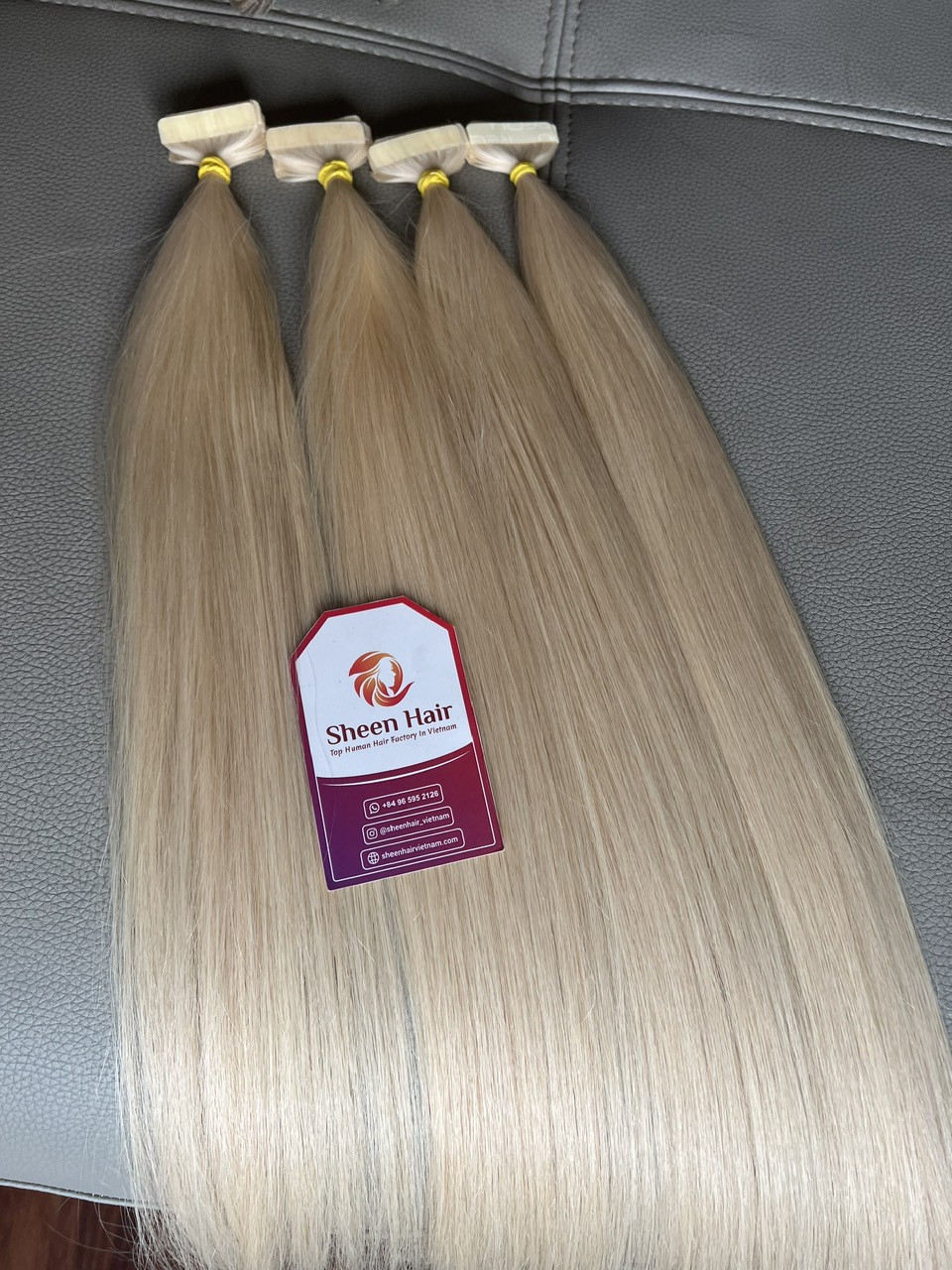 Trendy blond Sheen Hair Vietnam Factory Tape-in extensions 