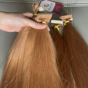 Copper Tape-In Hair Extensions: Wholesale Direct from the Factory #7.43 Orange