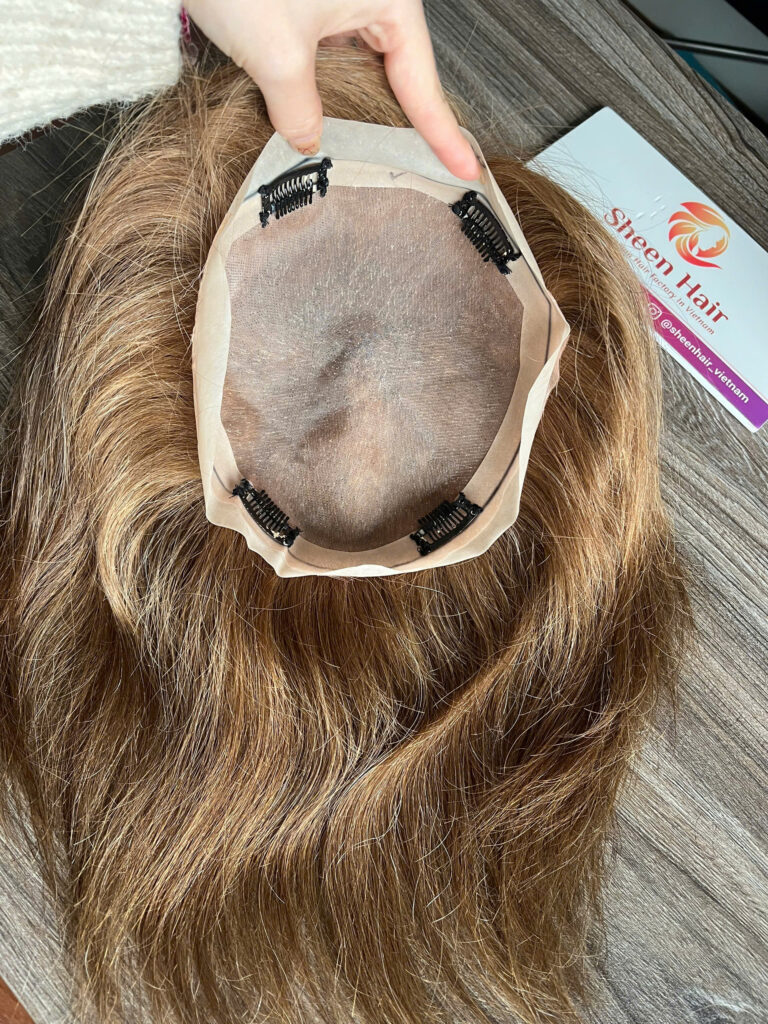 13x18cm Honey Brown Custom Hair Topper | Sheen Hair Vietnam