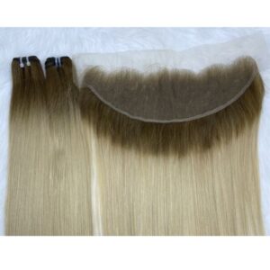 Combo Bundles with Matching Lace Frontal Best Human Hair Wigs 22 Inch– Ombre Blonde 13x4