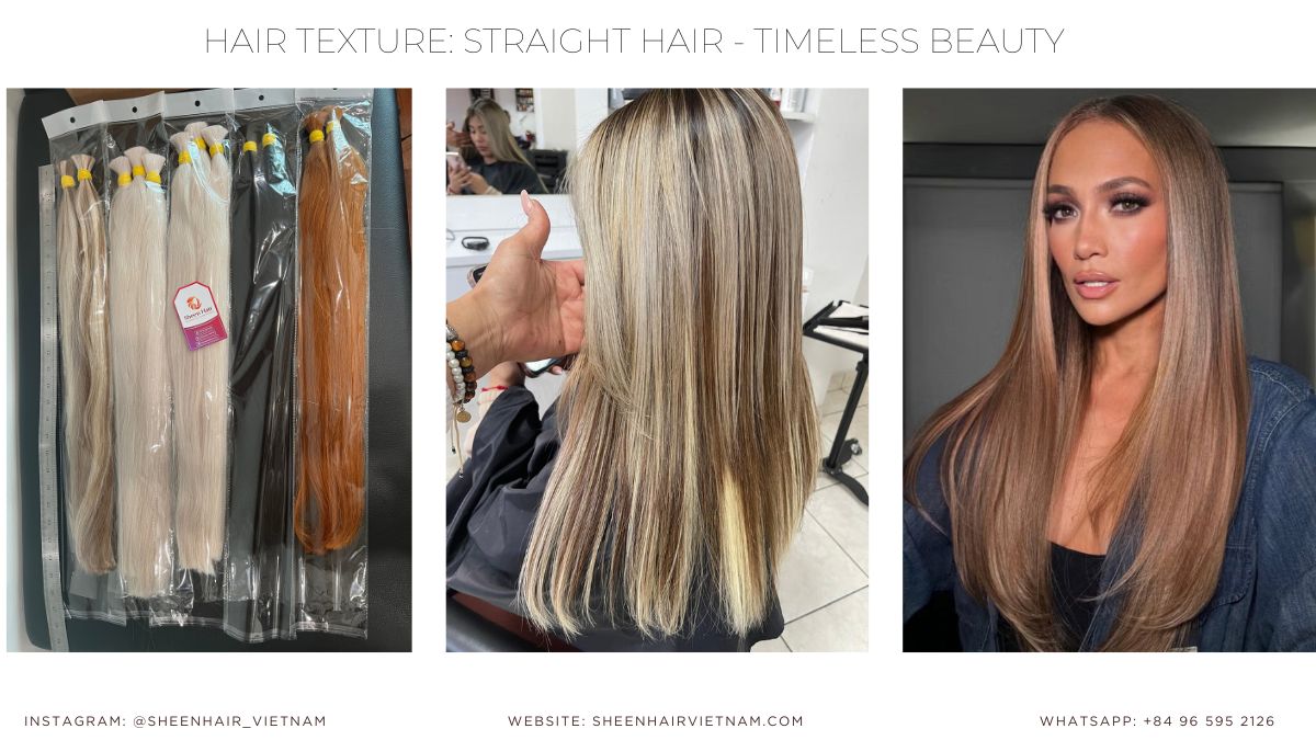 Natural straight hair extensions with smooth movement