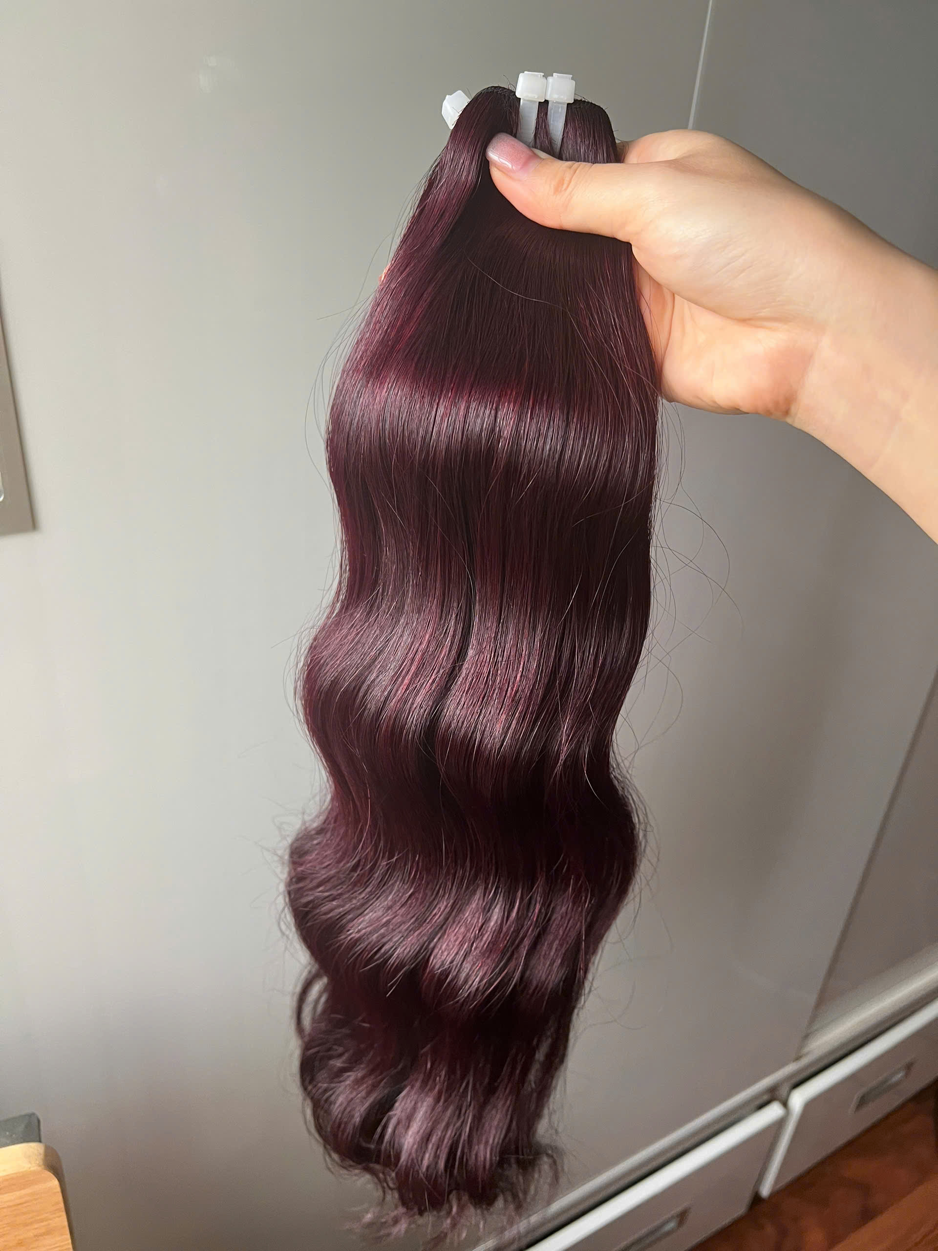 Machine weft WAVY BURGUNDY