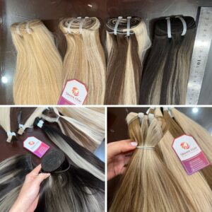 Straight and curly textures available in single wefted bundles