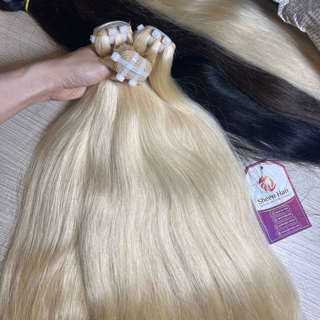 Blond hair weft