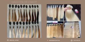 Professional hair color chart used in salons to plan extension coloring