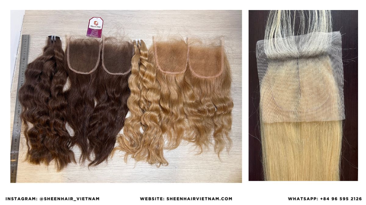 Echthaar Tressen Großhandel mit Closure: Der ultimative B2B-Leitfaden für Salons (2026) - Best Hair trend 5 A close-up layout of a 5x5 HD lace closure showing a pre-plucked hairline and micro-bleached knots that blend seamlessly into the scalp Echthaar Tressen Großhandel mit Closure