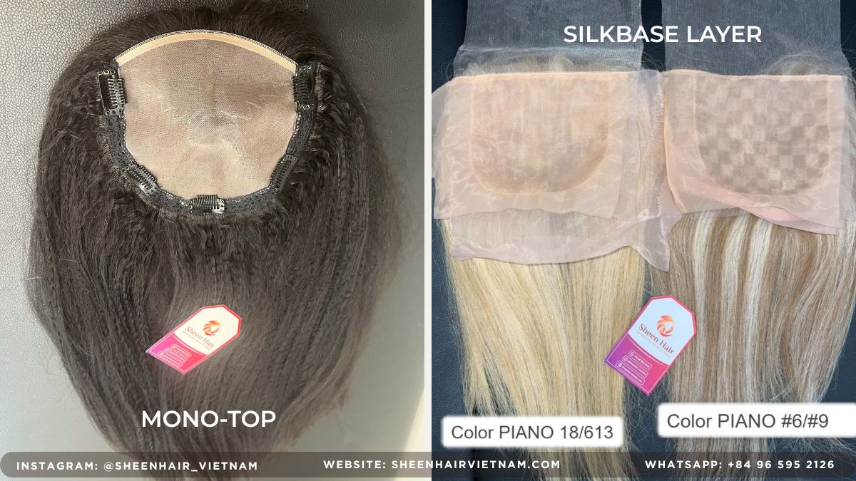 Best Price Human Hair Toppers Wholesale Mono top Silkbase layer 