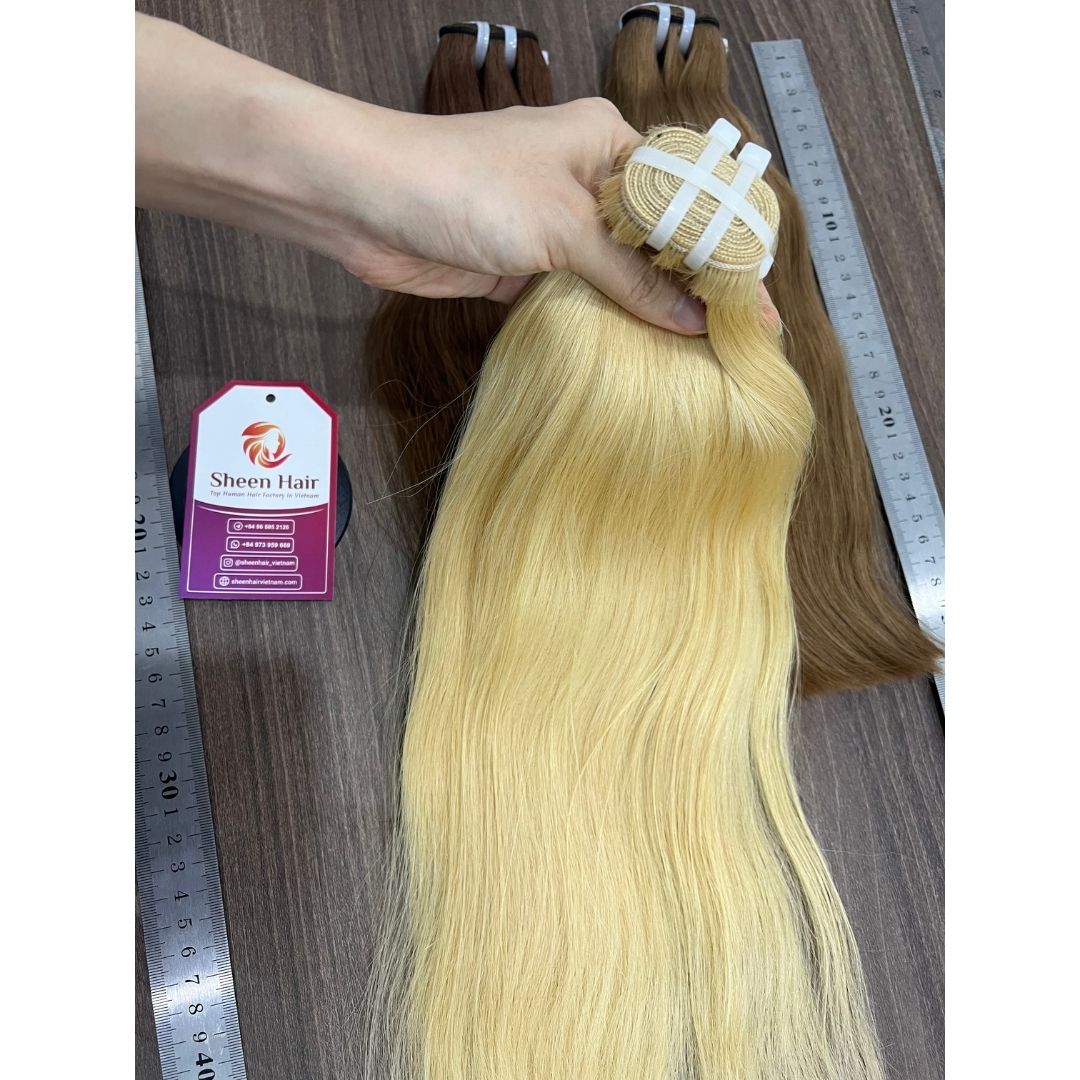 Weft Bundle Blonde Tone - Silky 20-Inch Hair - Best Cold-Bleaching Technique 4 Weft Bundle Blonde Tone - Silky 20-Inch Hair - Best Cold-Bleaching Technique - Image 3
