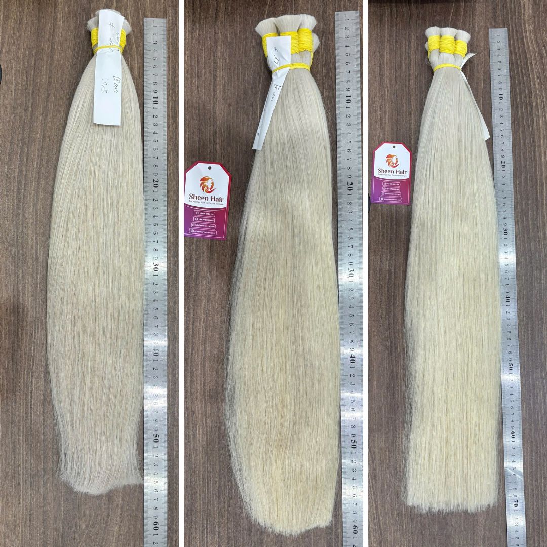 Bulk Blond Hair Extensions: 7 Unbeatable Reasons Salons Buy in 2026 10 Bulk Blond Hair extensions 55 60 70 cm raw cuticle-aligned hair bundles from Vietnamese hair factory
