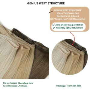 genius weft extensions bundle post Vietnamese blonde hair factory