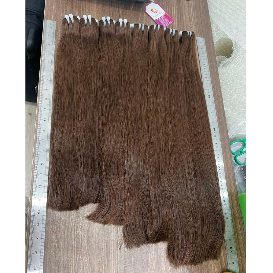 Machine Weft Bundles Brown #6: Premium Raw Hair Bundles - Best Hair Color 11 Machine Weft Bundles Brown #6