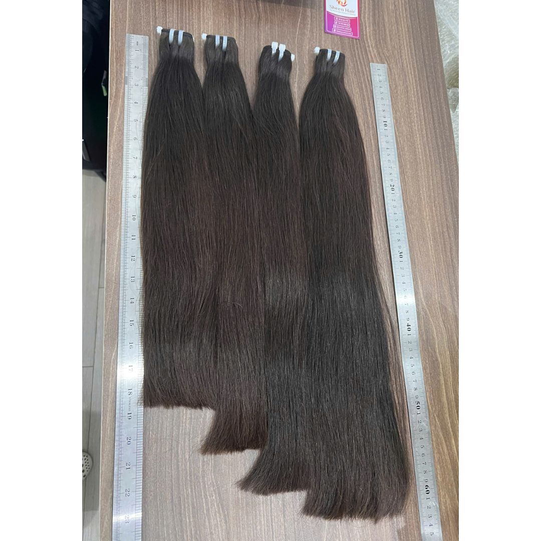Machine Weft Bundles in Dark Brown: 5 Powerful Reasons to Stock 14 MACHINE WEFT BUNDLES IN DARK BROWN Premium Raw Vietnamese Machine Weft Bundles in Dark Brown #2 featuring full ends and double-stitched tracks.